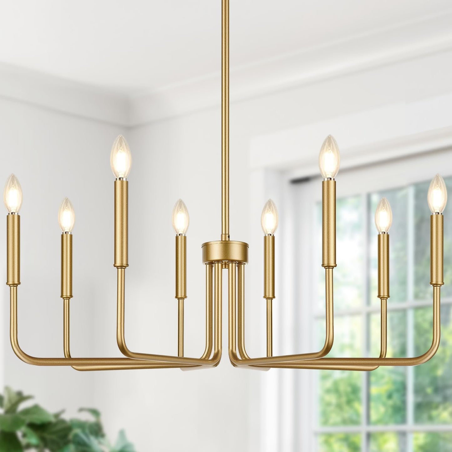 Black Chandelier, 6-Light Farmhouse Chandelier for Dining Room Lighting Fixtures Hanging, Dining Light Fixtures Industrial Modern Chandelier for Bedroom, Foyer, Hall, Kitchen, Living Room and Entryway
