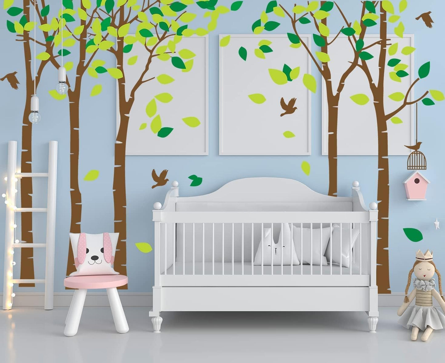 Giant Jungle Tree Wall Decal Tree Wall Sticker Removable Vinyl Sticker Mural Art Kids Room Nursery Bedroom Living Room Decoration (103.9x70.9)