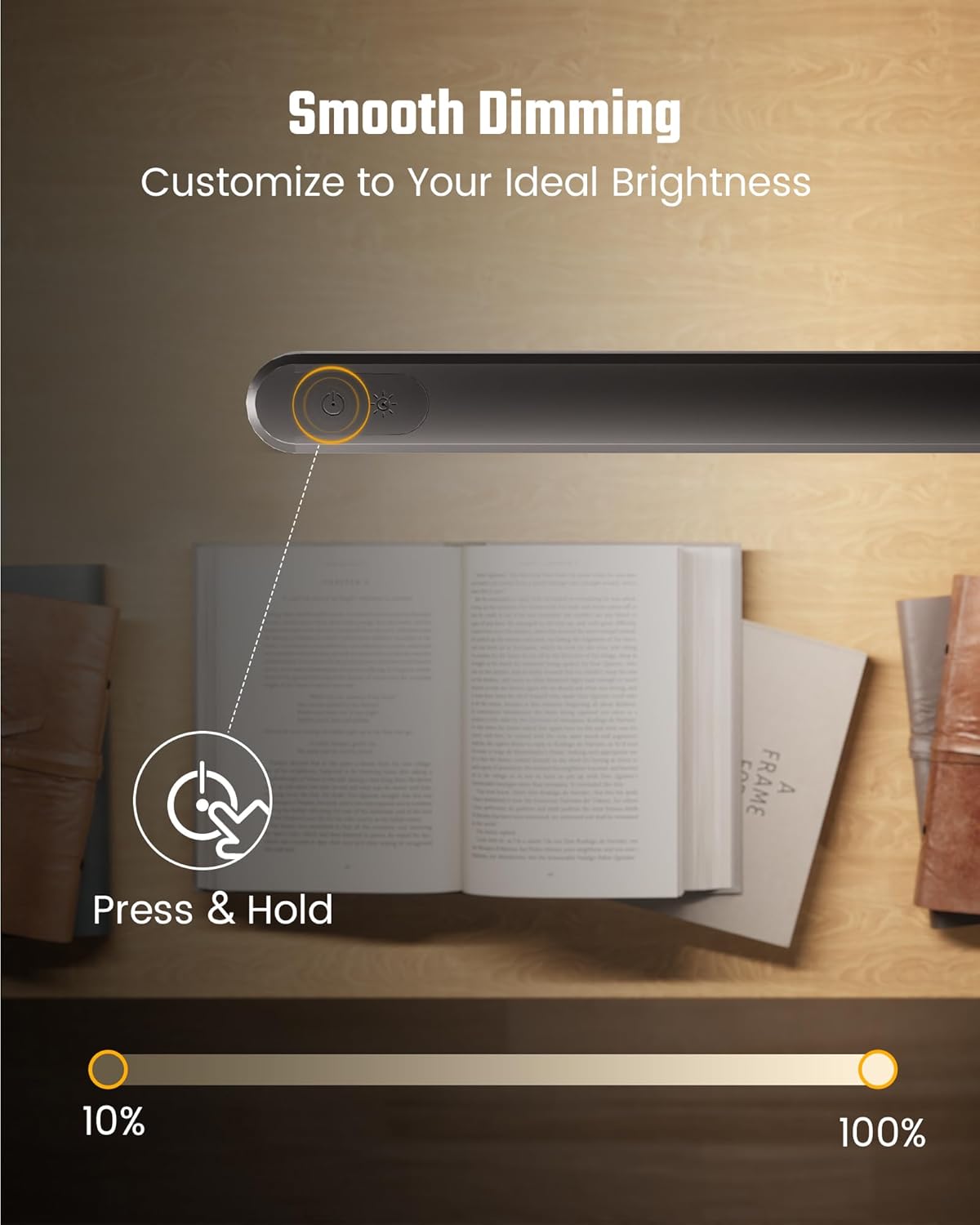 SUPERDANNY Eye-Caring LED Desk Lamp 360° Flexible Gooseneck Work Lamp with Desk Side Clamp Touch Control 3 Light Colors Smooth Dimming Task Lighting Reading Light for Home Office College Dorm, Black