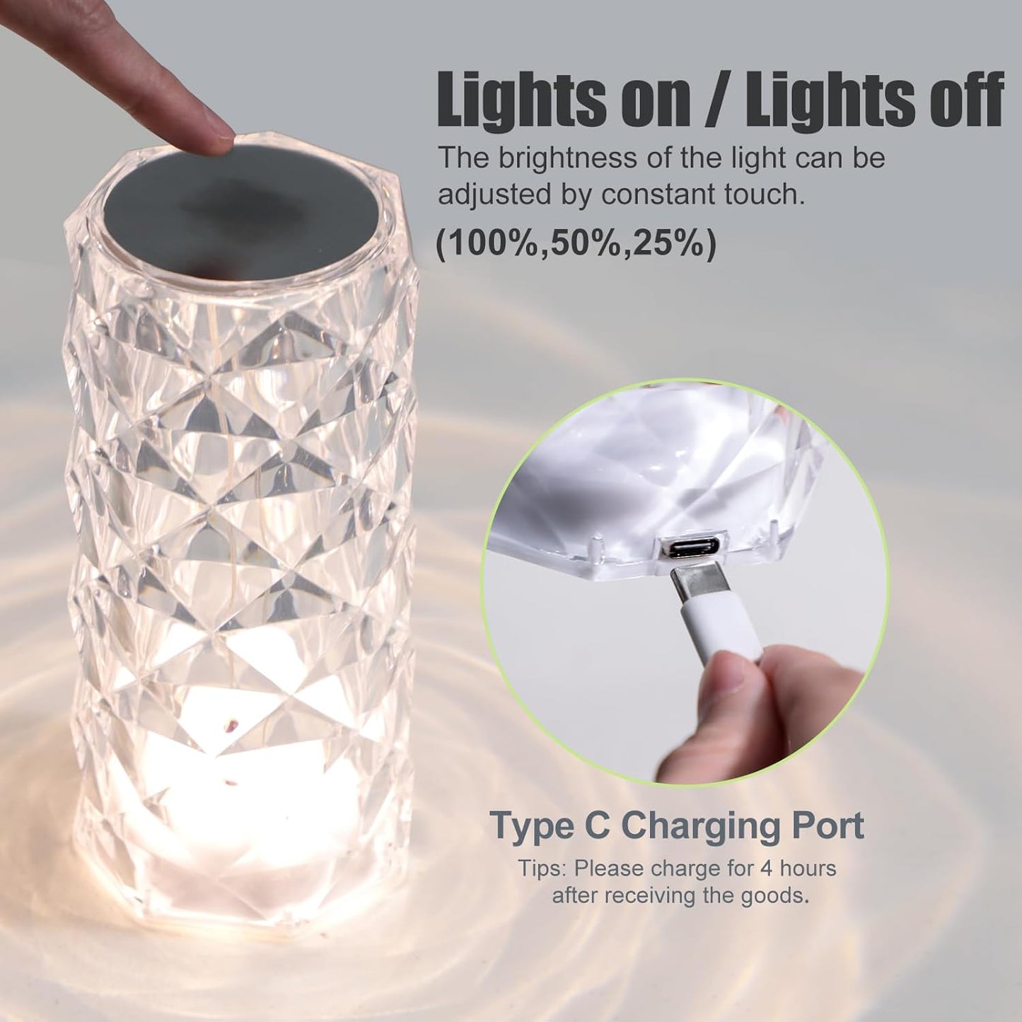 oneleaf Cordless Table Lamp, Modern LED Rechargeable Battery Touch Desk lamp,Night Light, Metal Shell,Minimalist Design, for Couple Dinner/Coffee Table/Restaurant/Bedroom/Camp