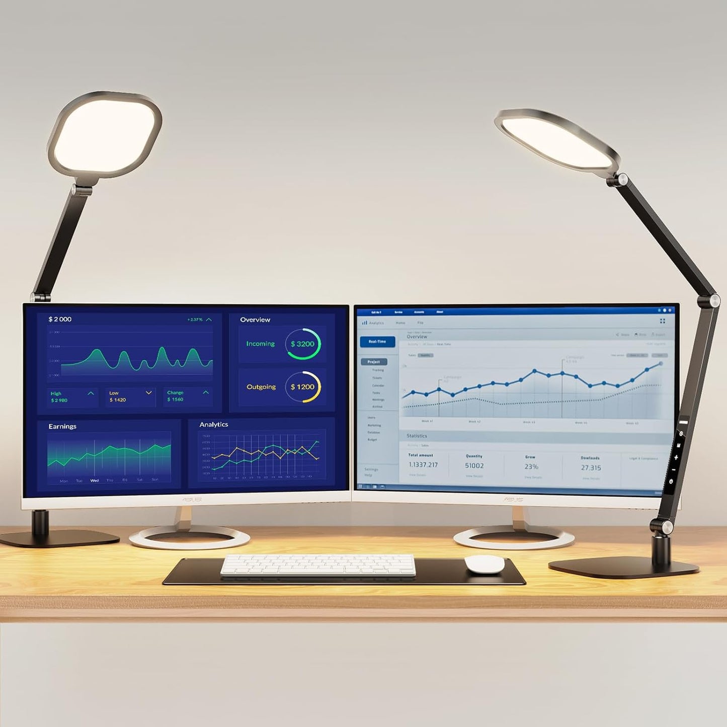 LED Desk Lamp for Home Office, Desk Light for Video Call, 3 Color Temperature 10 Brightness Computer Light, Dimmable Led Desk Light with Memory & Timer Func, Metal Swing Arm Table Lamp