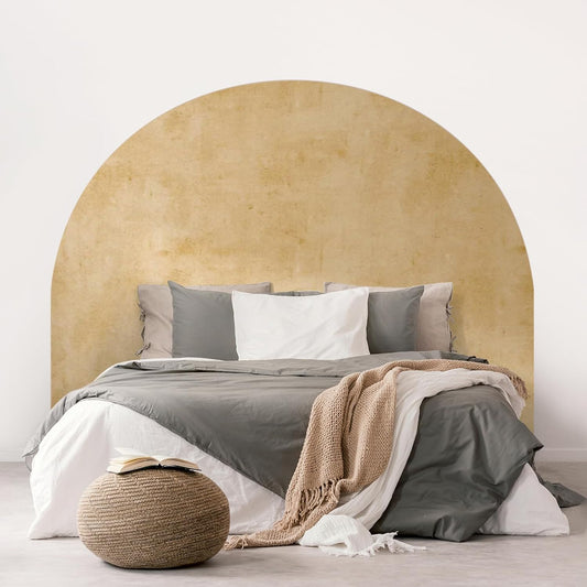 Watercolor Headboard Arch Wall Decal Boho Huge Murals Peel and Stick Arch Headboard Sticker Large Accent Bed Wall Decal Decor for Bedroom Living Room(Brown,83 x 61 Inch)