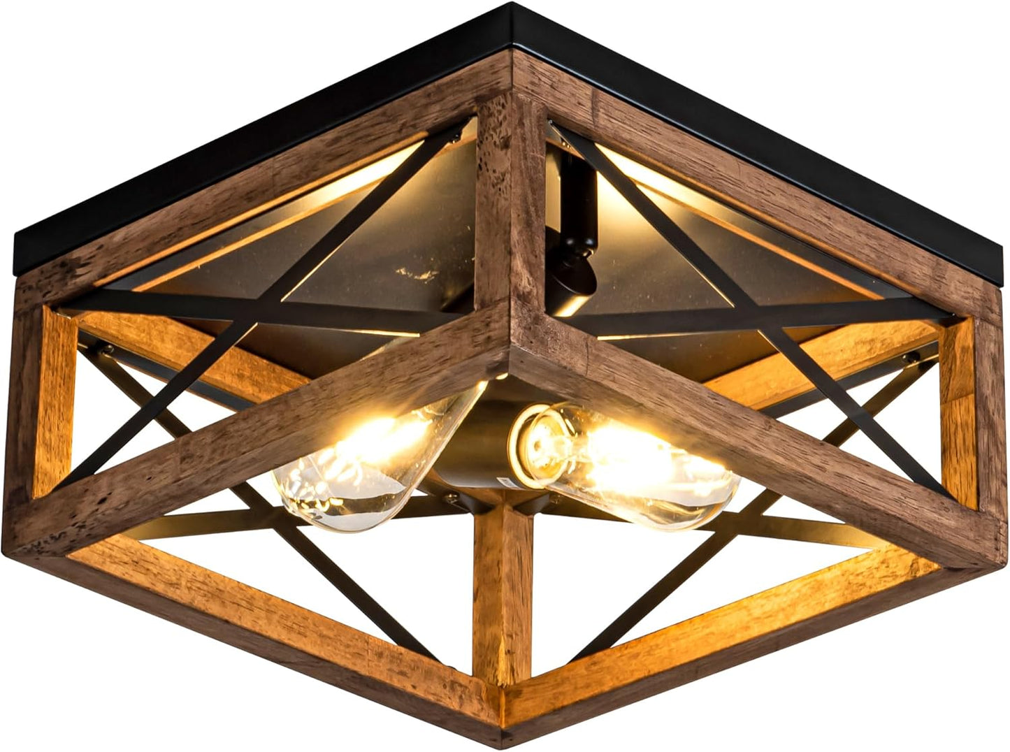 Crystal Ceiling Light Fixture, Modern Semi Flush Mount Ceiling Light,Crystal Chandelier for Kitchen Bedroom Bathroom Entryway Black (Bulb not Included)