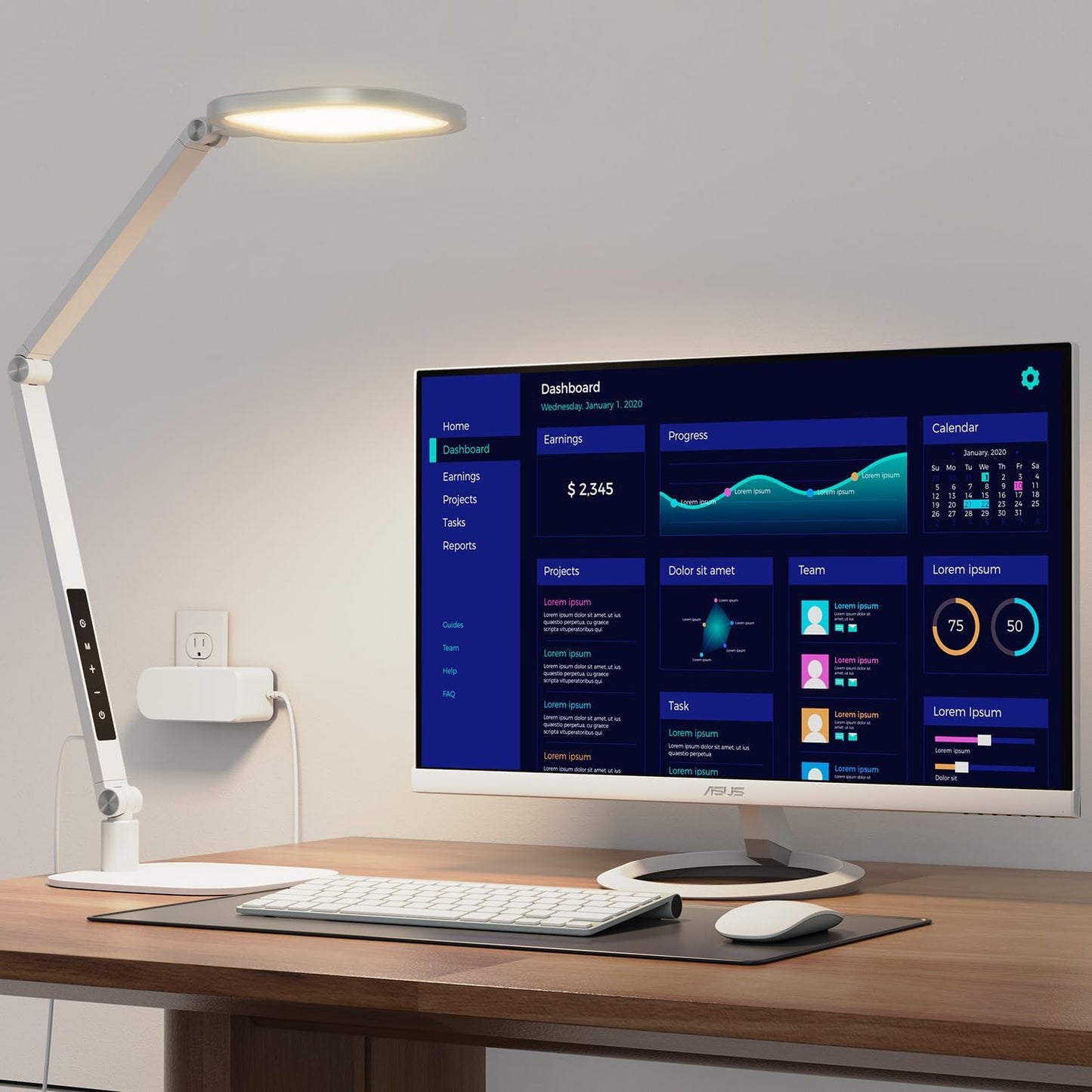 LED Desk Lamp for Home Office, Desk Light for Video Call, 3 Color Temperature 10 Brightness Computer Light, Dimmable Led Desk Light with Memory & Timer Func, Metal Swing Arm Table Lamp