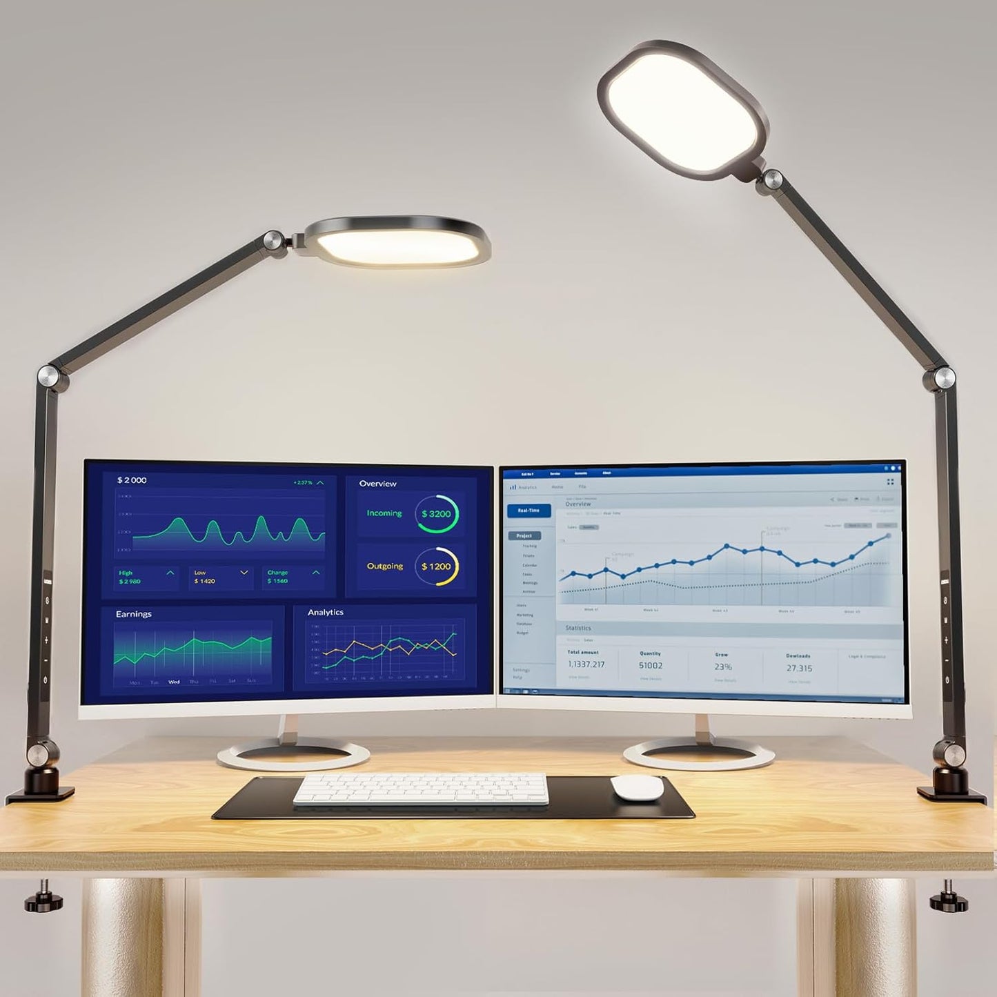 LED Desk Lamp for Home Office, Desk Light for Video Call, 3 Color Temperature 10 Brightness Computer Light, Dimmable Led Desk Light with Memory & Timer Func, Metal Swing Arm Table Lamp